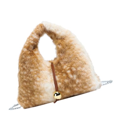 Sac à bandoulière en peluche pour femme grand format coréen