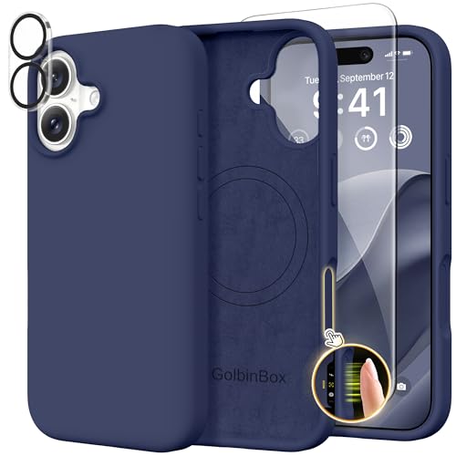Image of GolbinBox Magnetic for iPhone 17 Case, Silicone Cover, Midnight Blue
