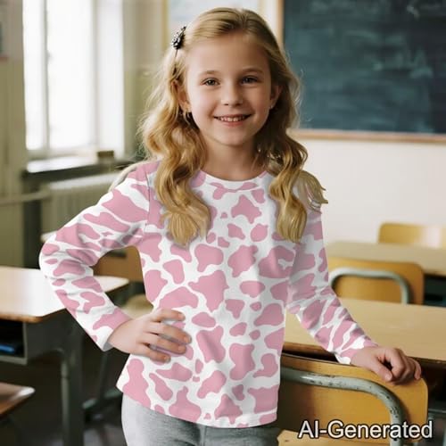 Image of Renewold Boys Girls Tees Kids T-Shirt Long Sleeve Crewneck T Shirts Casual Athletic Tops Clothing for Home School Travel