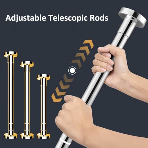 Tringle à rideau de douche extensible pour une installation facile sans perçage, tringle télescopique réglable pour portes et fenêtres