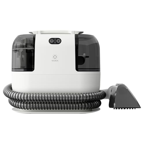 WOOX Aspiradora de Agua Tapiceria portátil con vapor caliente, Máquina limpiadora de alfombras 15Kpa de alta succión con accesorios exclusivos Limpiador a vapor 2 en 1 para tapicerías, coches