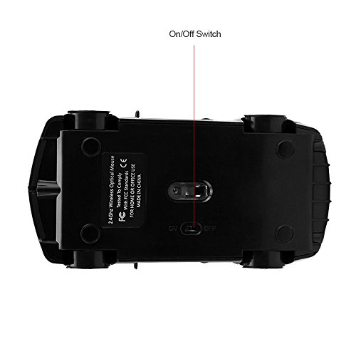 Image of Ai5G for CL Car Mouse Wireless Sport Car Shape Mouse Laptop Desktop Computer Mouse Optical Mice with 2.4GHz Nano USB LED Headlight (Black)