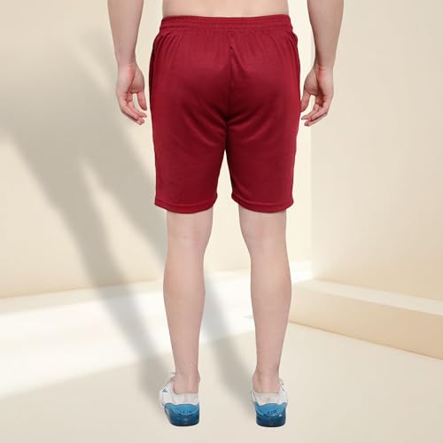 Image of Dia A Dia Men's Polycotton Running Sports Gym Shorts Pack of 4 Black Parrot Red Purple