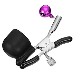 EXCEART 1 Pair Vibrating Nipples Clips Nipple Clamp With Jingle Bells Non Piercings Nipples Rings Breasts Weight Sex SM Toys For Adults