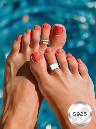 ChicSilver 925 Sterling Silver Toe Ring Minimalist Hypoallergenic Adjustable Band Ring Summer Beach Bare Foot Jewelry3