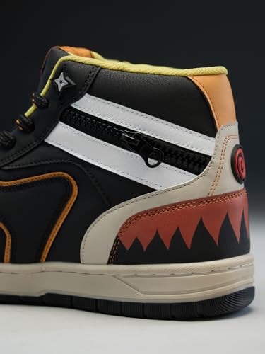 Image of The Souled Store Naruto Shippuden: Sasuke Men and Boys Purple PU Upper Lace Up High Top Sneakers