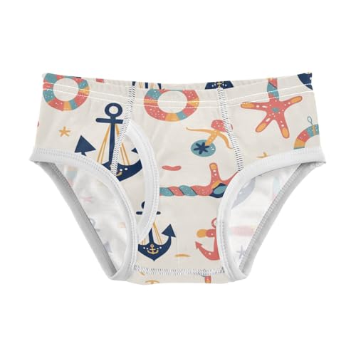 KLL Nautical Themed Simple Anchors Toddler Boy Pure Cotton Underwear Briefs Cute Undies