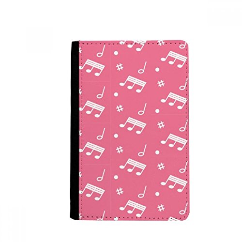 DIYthinker Diagonal Music Notes Pink Passport Holder Notecase Burse Wallet Cover Card Purse