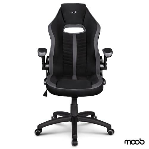 Cadeira Gamer Moob Force Giratória Braços Ajustáveis e Função Relax Preto/cinza