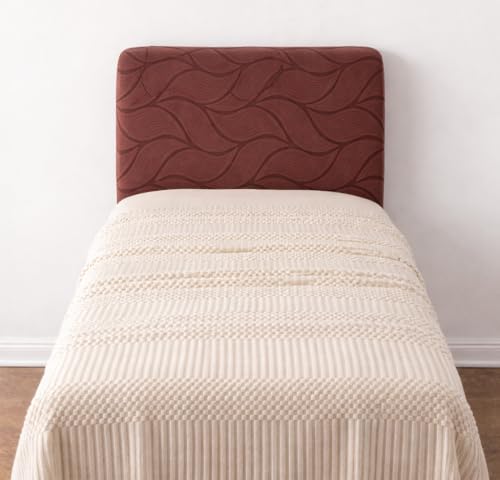 Image of HOMETHREADS Stretchable Velvet Headboard Cover | Soft, Dust-Proof & Wrinkle-Resistant Bed Back Protector | Fits Leather, Wooden & Fabric Bedsides | for 3ft to 3.5ft Beds (Coffee, 90x65Cm)