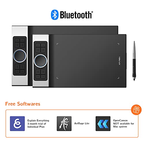 XP-PEN Deco Pro SW Grafiktablett, Bluetooth oder 2,4 Wireless Zeichentablett (9'x5'), Stift-Tablett...