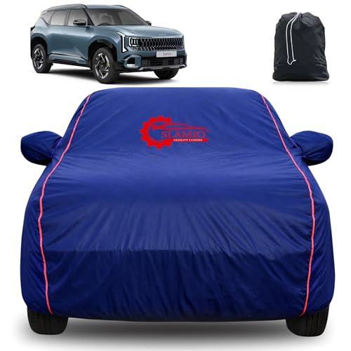 Image of 100% Waterproof Car Cover for Kia Seltos 2024-2026 | All-Weather, Dustproof & UV Protection | Heavy-Duty 3-Layer Fabric | Custom Fit with Mirror & Antenna Pocket | Navy Blue