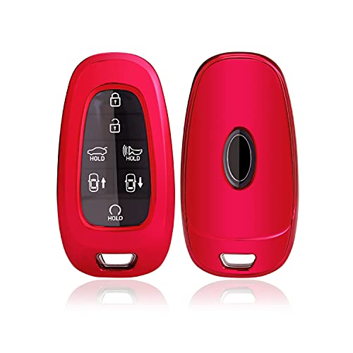 SHAOHAO Key Case for Hyundai Tucson NX4 2021-2024, Ioniq 5, Car Key Cover, TPU Silicone, Signal Unaffected, Scratch Resistant, Red - Image 2