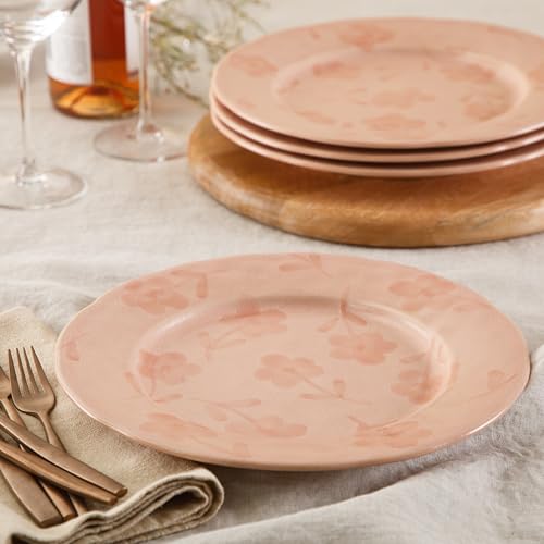 Bloomhouse - 2 Time Oprah's Favorite Things - Made in Portugal Hand Painted 10.8 Inch Dinner Plates Set of 4 - Porto Petals Floral Dish Set - Blush Pink by bloomhouse - Used condition - Image 2