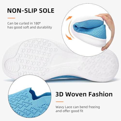 Puxowe Women's Casual Slip on Walking Shoes-Lightweight Knit Loafer4