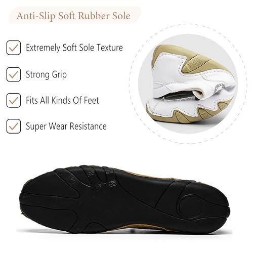 Mens Casual Driving Shoes Lightweight Leather Lace-up Loafers Comfortable Non-Slip Breathable Walking Sneakers4