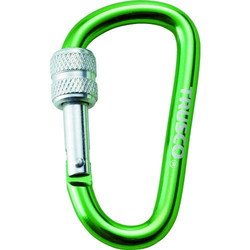 TRUSCO(トラスコ) ネジロック付カラビナ 線径8mmx79mm グリーン TKNNL880GN
