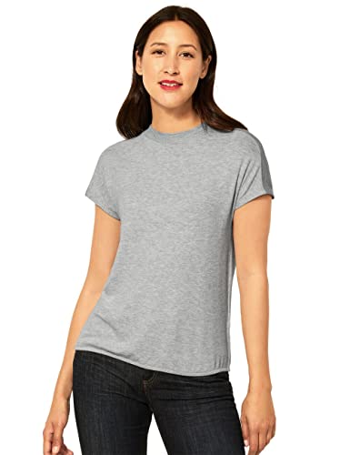 STREET ONE Damen A318491 Glitzer Shirt, Light Set Grey Melange, 38