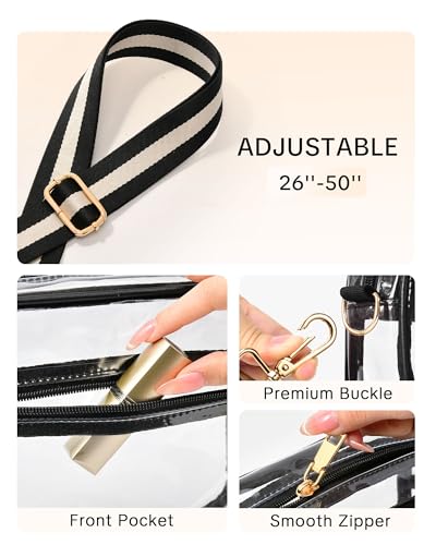 Image of BS-VOG Clear Crossbody Bag Stadium Approved, Clear Purses for Women, Small Stadium Bag for Events Concerts Sports Fans