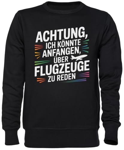 Sweat Flugzeuge Zu Reden noir cadeau original homme femme fan d'avion