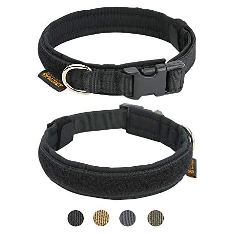 EXCELLENT ELITE SPANKER Tactical Dog Collar Military Training Nylon Adjustable dog collars for small dogs(Black-S) Cover