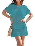 Buauty Trajes de baño para mujer, salida de baño, salida de baño, salida de baño, bikini, vestidos de playa 2025, Azul cielo, Large