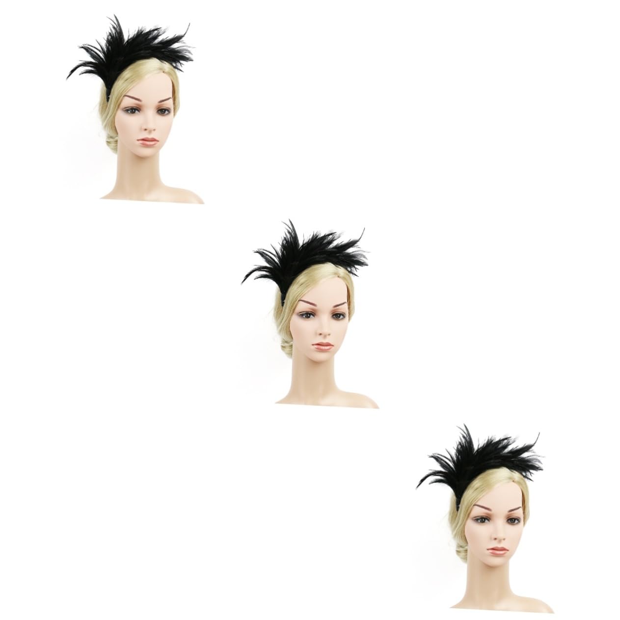 Baluue 3stücke Haarschmuck Für Bräute Eleganter Haarschmuck Mit Federn Und Für Hochzeiten Partys Und Fotoshootings Teiliges Schwarz Leicht Und Rutschfest Für Besondere Anlässe