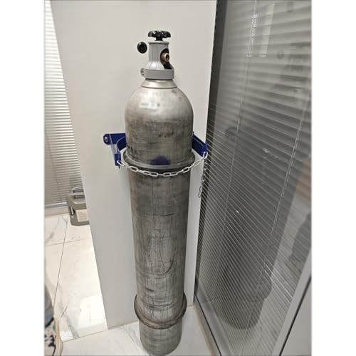 Soporte Mural de Alta Resistencia para bombonas de Gas con Cadena de Seguridad, diseño Que Ahorra Espacio, Adecuado para el Almacenamiento Seguro de bombonas de Gas en fábricas, Laboratorios