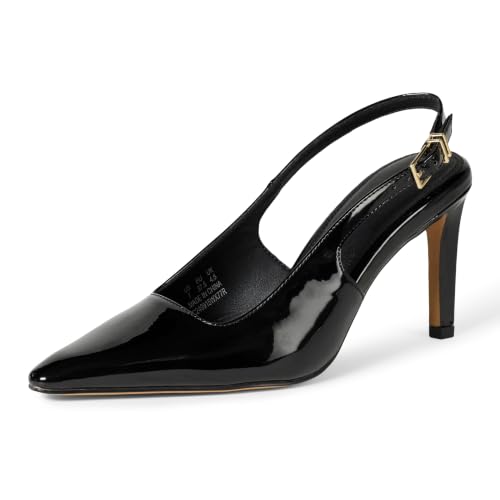 Image of Amazon Essentials Women's Pointed Toe Slingback Heels with Ankle Strap