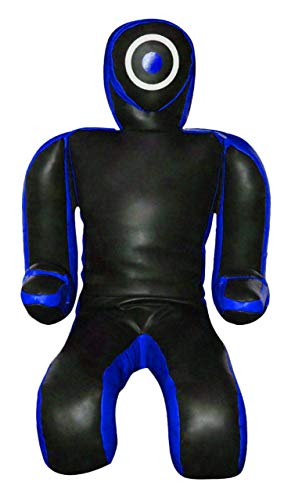 LEATHERAY MMA Jiu Jitsu Judo Punching Bag Grappling Dummy Blue Synthetic Leather- 59 inches-Unfilled