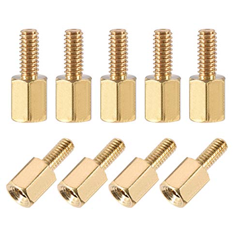 Uxcell A19111800UX0453 M2.5X6Mm+6Mm Male-Female Brass Hex Pcb Motherboard Spacer Standoff cover