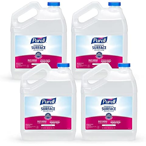 PURELL Foodservice Surface Sanitizer, Fragrance Free, 1 Gallon Surface Sanitizer Pour Bottle Refill (Pack of 4) - 4341-04 Cover