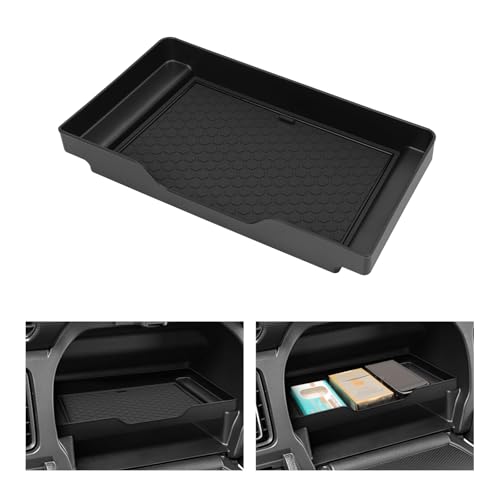 LUCKEASY スズキ ハスラー MR52S MR92S 専用 インパネアッパーボックス 助手席グローブボックス 収納トレイ HUSTLER HYBRID Xターボ HYBRID X 2020年11月～現行 仕切り 保護マット トレイマット 収納ボックス 滑り止めマット 便利 ハスラー アクセサリー 騒音低減 衝撃吸収 傷防止 キズ隠し 置くだけ 簡単取付 ブラック [リッド付きタイプ専用]