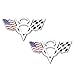 PT-Decors 2 stücke Metall US Amerika Flagge V8 Racing F1 Emblem Abzeichen Aufkleber für Auto Auto Van Kotflügel Stoßstange Fenster Kofferraum Boot