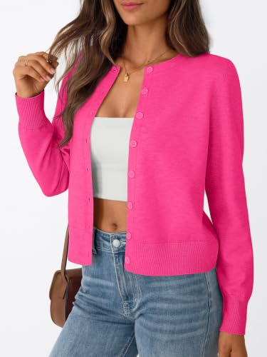 Image of Trendy Queen Women's Lightweight Knit Cardigan | Cute Soft Button-Down Sweater, Versatile Layering Top for Spring, Fall, Winter & Office