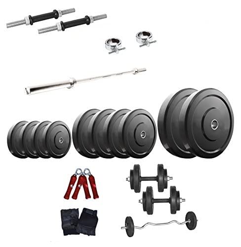 Body Maxx 10 Kg Home Gym Pack of Rubber Weight Plates + Dumbells Rods + 5 FT Bench/Shoulder Bar + Gloves + Hand Gripper (B011Y8GN4S) Amazon Price History, Amazon Price Tracker