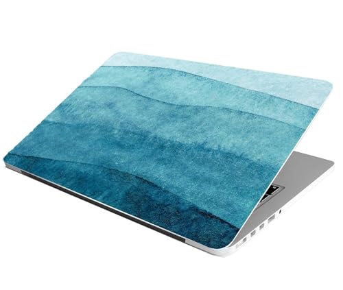 Image of Full Laptop Skin Stickers HD Quality Sticker for Laptops Upto 15.6 inch (Dustproof|Waterproof|Scratchproof|Reusable) - BL Wave FL RON1