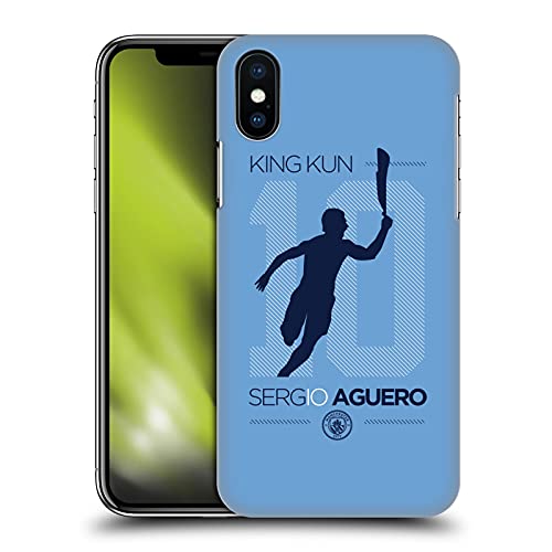 Head Case Designs Officially Licensed Manchester City Man City FC King Kun Sky Sergio AGÜERO 10 Years Hard Back Case Compatible with Apple iPhone X/iPhone Xs