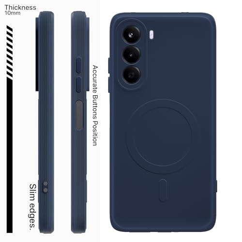 Image of Pikkme Back Cover for OnePlus Nord CE 6 Lite 5G Soft Matte Silicone Mag-Safe Design (Mag-Safe Not Support) Camera Protection | Slim Fit Bumper Cover (Blue)