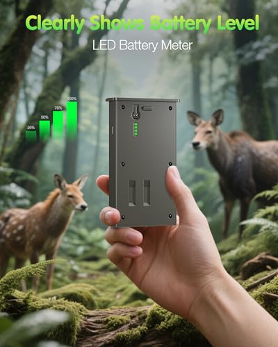 Image of New Reveal Lithium Battery Compatible with Reveal Cellular Trail Camera Ultra, Pro 3.0, X, X Pro, X Gen 2.0, X Gen 3.0, XB, SK，Upgraded 6000mAh with LED Meter & Solar Charging - 2 Pack