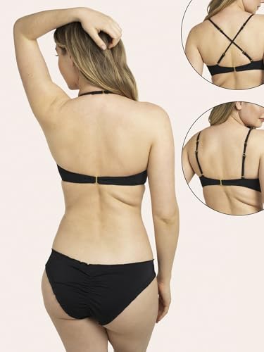 Model wearing Smart & Sexy Women’s Swim Secret Convertible Push-Up Bikini Top.