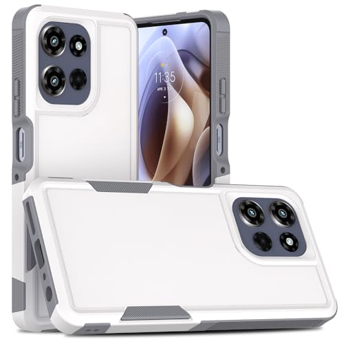 CBUS Grip Case Cover Compatible with Motorola Moto g (2025) (White/Gray) - Drop Tested Protection