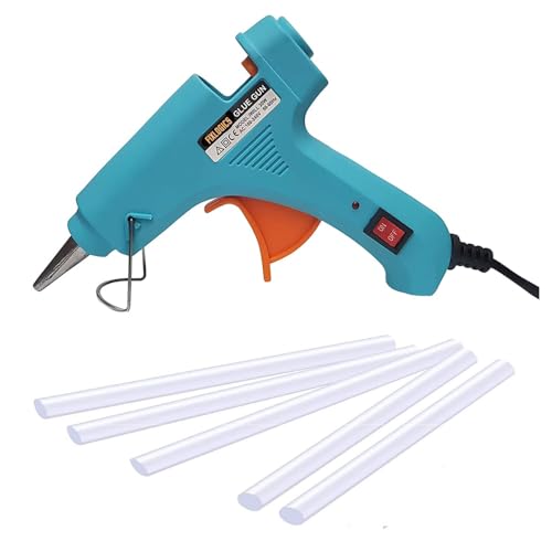 Image of 20W 20 WATT 7MM HOT MELT Glue Gun with ON Off Switch and LED Indicator (Free 12 Transparent Glue Sticks) F-20W (12 STICKS-F20W)