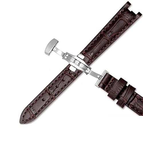 Bracelet montre cuir marron 12mm boucle or rose pour T094210