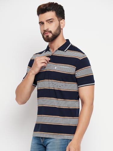 Image of UNIBERRY Men's Cotton Blend Half Sleeve Printed Polo Neck T-Shirt Has A Short Sleeve & Pocket On ChestBZRMT6-MR