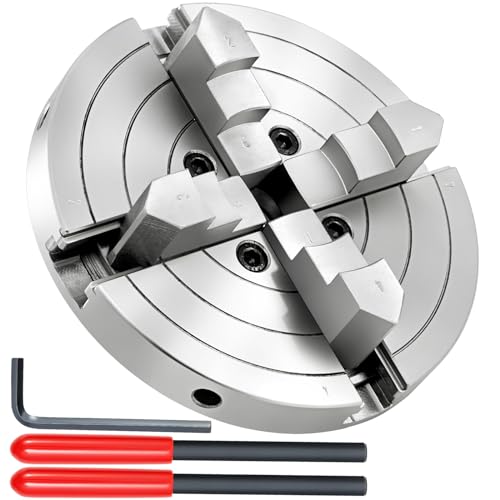 CXRCY 6Inch Lathe Chuck for Woodworking 1" x 8 tpi, 4-Jaw Self-Centering Wood Lathe Chuck Set