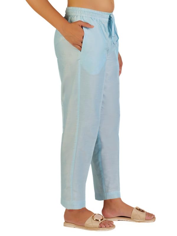 Image of Trouser Pants for Women,Stylish Trousers for Woman for Kurti Relaxed & Regular Straight fit Palazzo,Ethnic Bottom Formal Pants for Women Office wear Casual & Daily Use