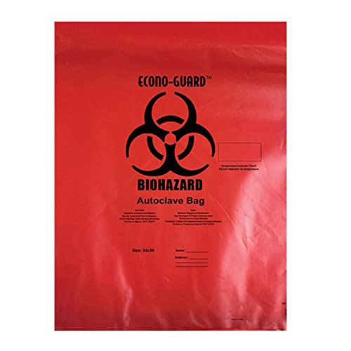 ACR19X23 Autoclave Bag, 2 mil, 482.6 mm Width, 584.2 mm Length, Red (Pack of 200)