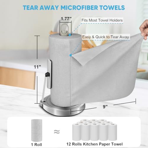 Image of AIDEA Microfiber Cleaning Cloth Roll-55 Sheets, Microfiber Towels 11x9 inch