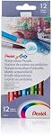 Pentel Arts Watercolour Crayons, thérapie artistique ou coloration pour adultes, 12PK